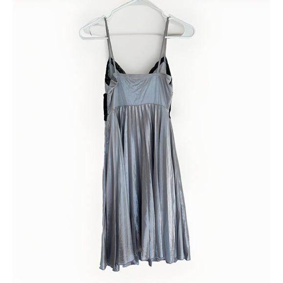 Vintage Y2K XOXO Slip Dress S Fairy Grunge Dainty Prom Formal Lace Silver Party - Picture 7 of 11